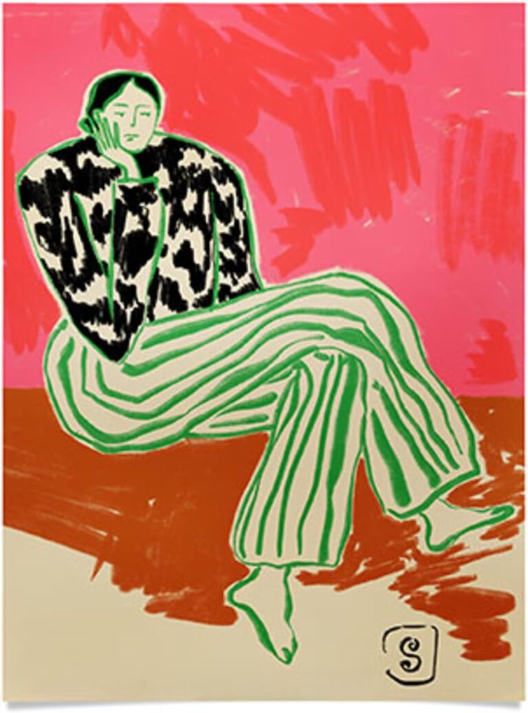 Society6 Calm Woman Poster Wall Art - Wall Decor by Sandra Poliakov - Smooth Gloss Paper, 18" x 24"