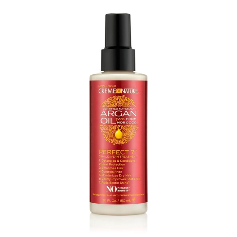 Creme of Nature Perfect 7 Leave-In Treatment, 7-in-1 Spray For Frizz-Control, Protects From Heat and Detangles, Infused with Argan Oil, 5.1 fl oz