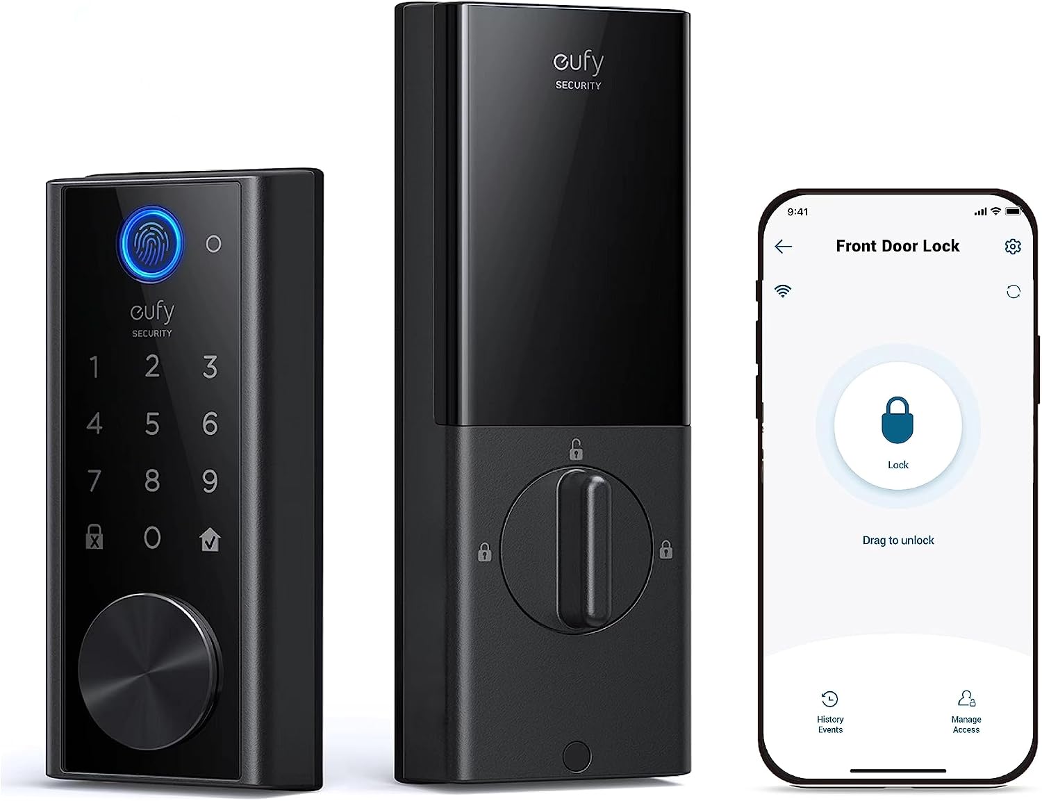 eufy Security Smart Lock S230, Keyless Fingerprint Lock for Front Door, Easy Installation, Built-in Wi-Fi, Reliable App for Remote Access, One-Year Battery Life, BHMA Certified, IP65 Weatherproof eufy Security Smart Lock S230, Keyless Fingerprint Lock for Front Door, Easy Installation, Built-in Wi-Fi, Reliable App for Remote Access, One-Year Battery Life, BHMA Certified, IP65 Weatherproof