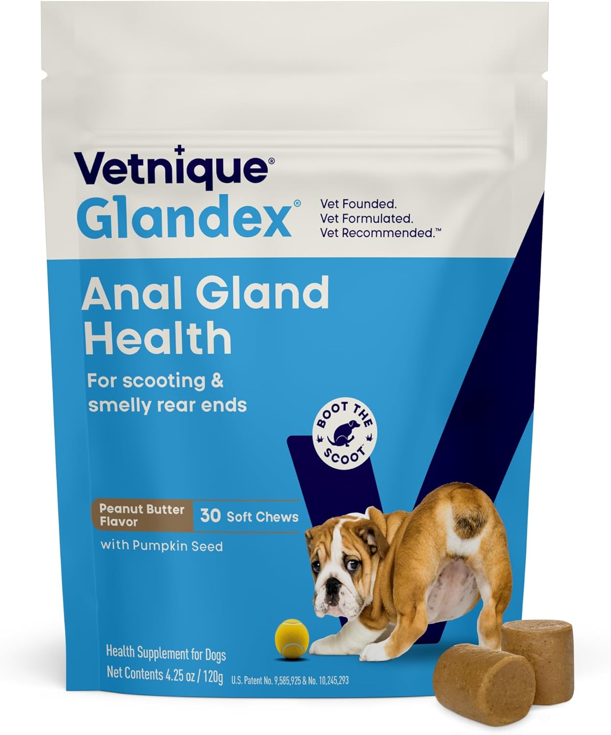 Vetnique Glandex Anal Gland Soft Chew Treats with Pumpkin for Dogs Digestive Enzymes, Probiotics Fiber Supplement for Dogs Boot the Scoot (30ct, Peanut Butter Chews) Vetnique Glandex Anal Gland Soft Chew Treats with Pumpkin for Dogs Digestive Enzymes, Probiotics Fiber Supplement for Dogs Boot the Scoot (30ct, Peanut Butter Chews)