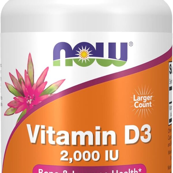 NOW Foods Supplements, Vitamin D-3 2,000 IU, High Potency, Structural Support*, 240 Softgels