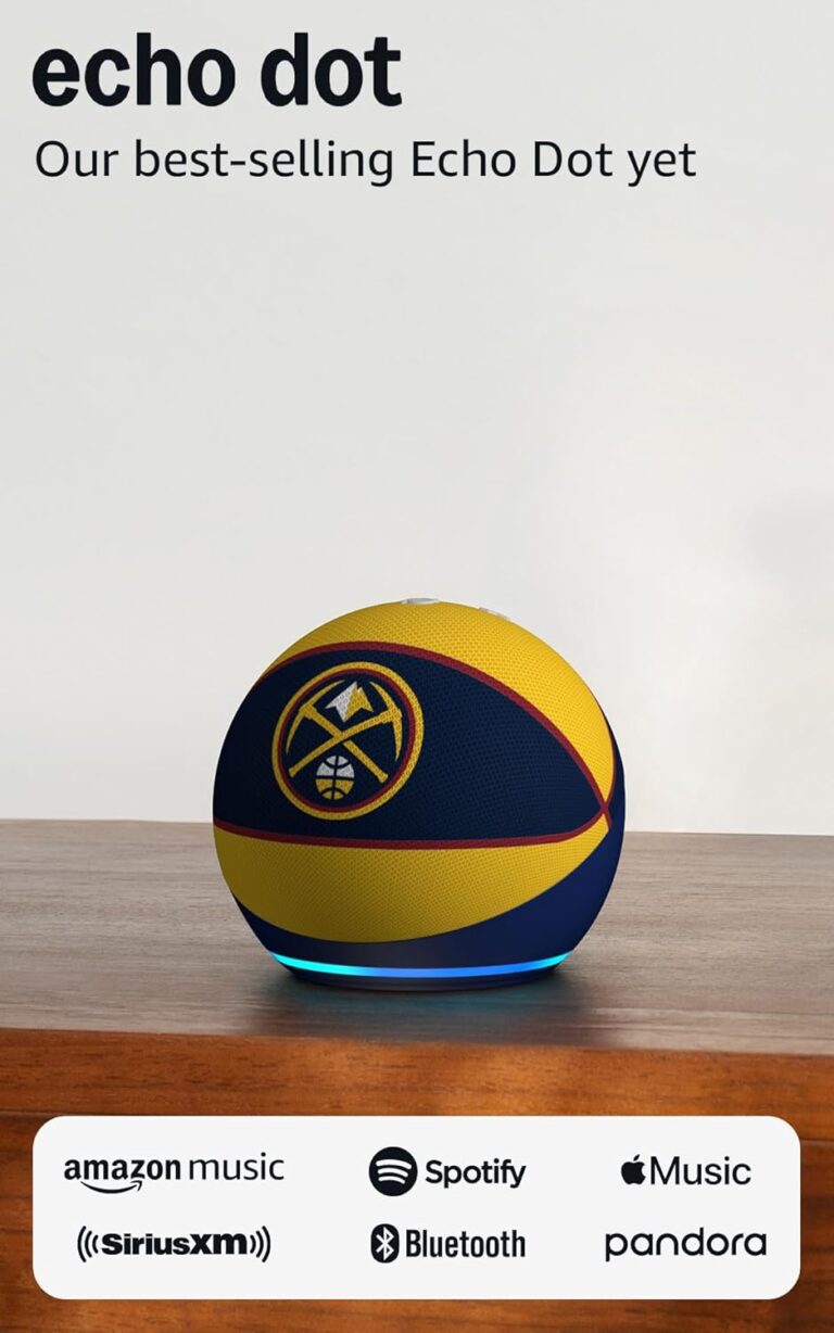 Amazon Echo Dot (newest model) | Officially Licensed NBA Limited-Edition | Denver Nuggets