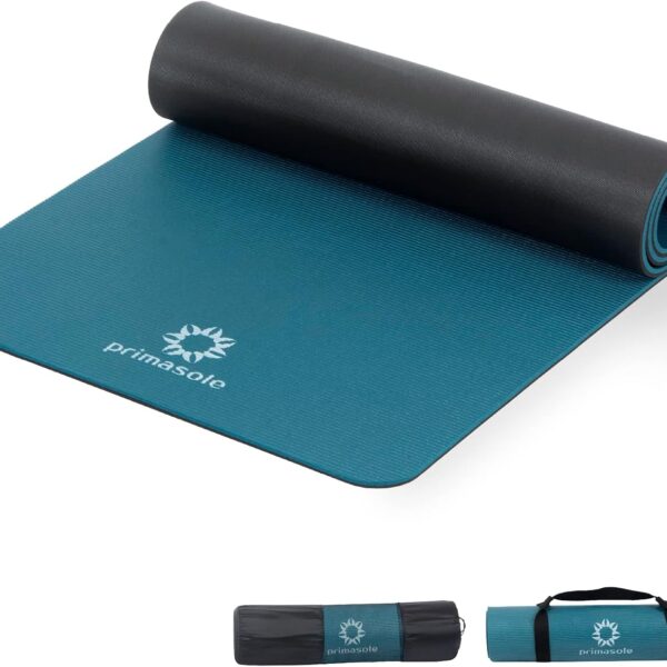 PRIMASOLE Yoga Mat Eco-Friendly Material 1/2 inch Non-Slip Yoga Pilates Fitness at Home & Gym 4 Colors with Carrying Case & Strap