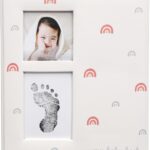 Kate & Milo Baby Memory Book, Included Ink Pad for Baby's Handprint or Footprint, Gender-Neutral, Newborn's First Year Milestone Keepsake Journal, Rainbow Print