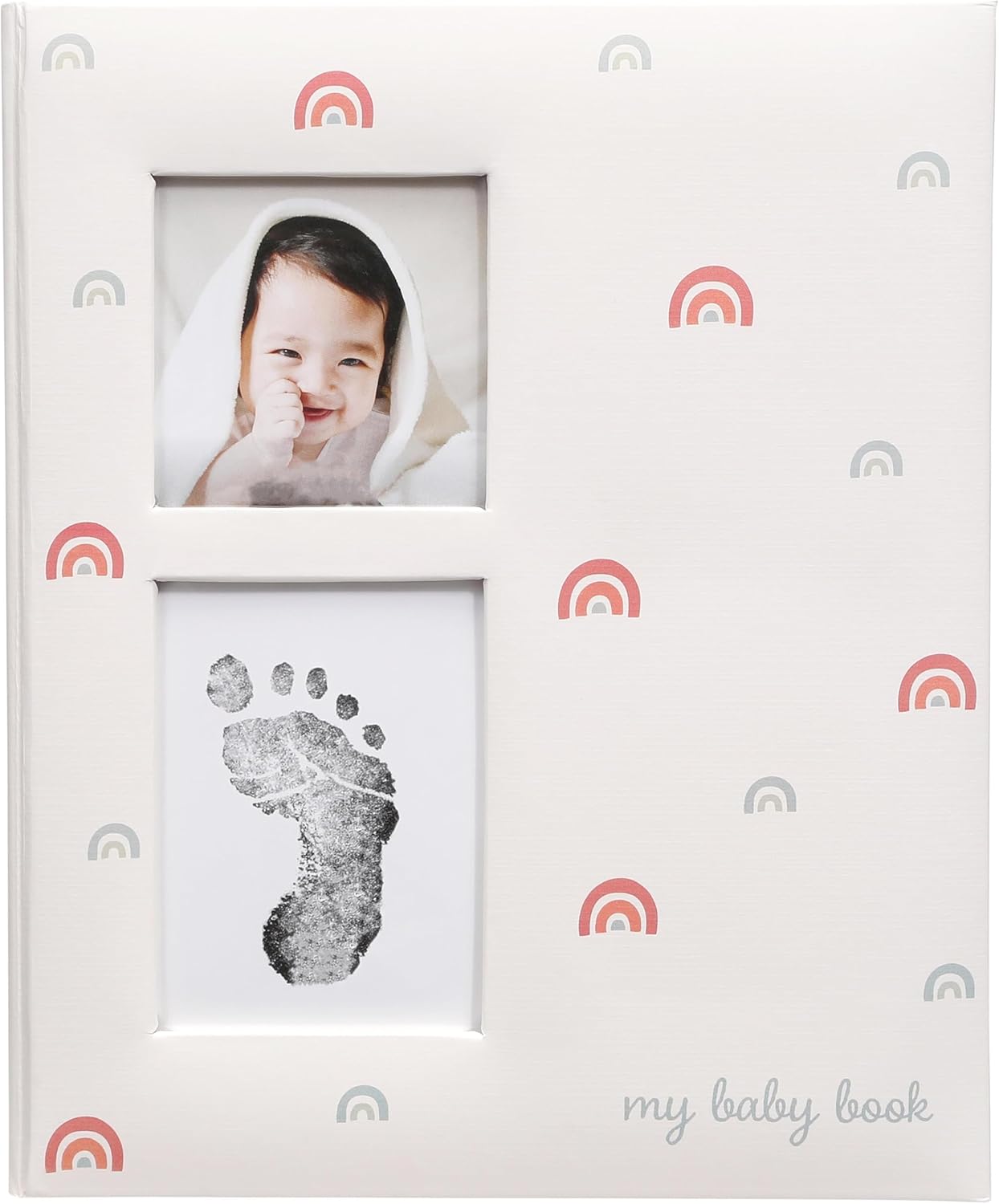 Kate & Milo Baby Memory Book, Included Ink Pad for Baby's Handprint or Footprint, Gender-Neutral, Newborn's First Year Milestone Keepsake Journal, Rainbow Print Kate & Milo Baby Memory Book, Included Ink Pad for Baby's Handprint or Footprint, Gender-Neutral, Newborn's First Year Milestone Keepsake Journal, Rainbow Print