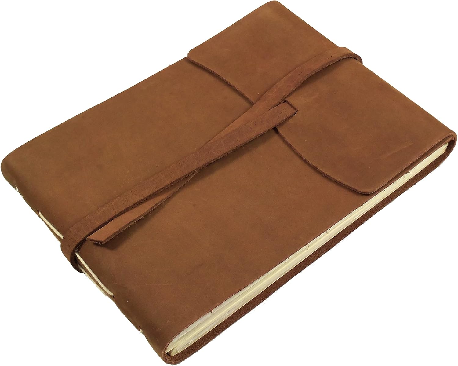 Rustic Genuine Leather Photo Album with Gift Box - Scrapbook Style Pages - Holds 60 4x6 or 5x7 Photos Brown Rustic Genuine Leather Photo Album with Gift Box - Scrapbook Style Pages - Holds 60 4x6 or 5x7 Photos Brown
