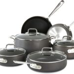 All-Clad HA1 Hard Anodized Nonstick Cookware Set 10 Piece Induction Oven Broiler Safe 500F, Lid Safe 350F Pots and Pans Black