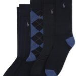 POLO RALPH LAUREN Men's Assorted Pattern Dress Crew Socks (4-Pack)