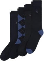 POLO RALPH LAUREN Men's Assorted Pattern Dress Crew Socks (4-Pack)