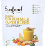 Sunfood Superfoods Organic Golden Milk Super Blend - Turmeric Latte Powder Mix with Ginger, Black Pepper, Cinnamon & Cardamom Spices, Vegan, USDA Organic, Gluten Free - 6 oz