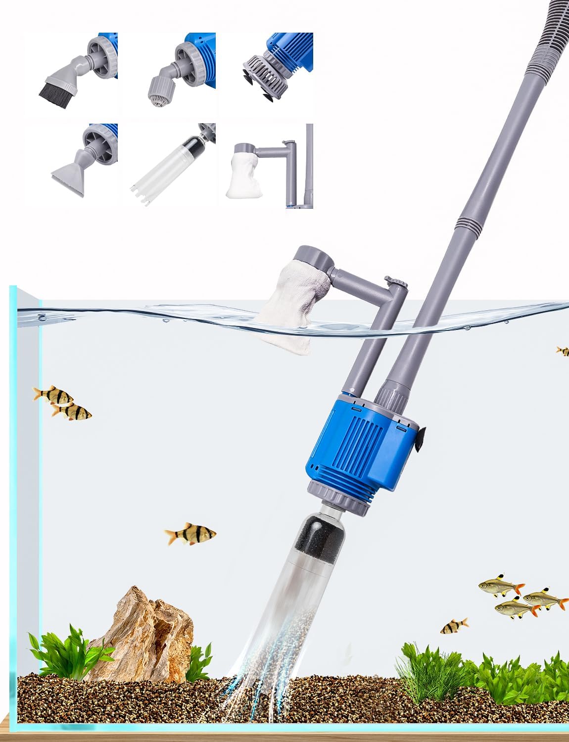 UPETTOOLS Aquarium Gravel Cleaner - Electric Automatic Removable Vacuum Water Changer Sand Algae Cleaner Filter Changer 110V/28W UPETTOOLS Aquarium Gravel Cleaner - Electric Automatic Removable Vacuum Water Changer Sand Algae Cleaner Filter Changer 110V/28W