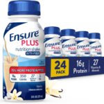 Ensure Plus Vanilla Nutrition Shake With Fiber | Meal Replacement Shake | Ready to Drink | 16g Protein and 27 Vitamins and Minerals | 8 fl oz - 24 Pack