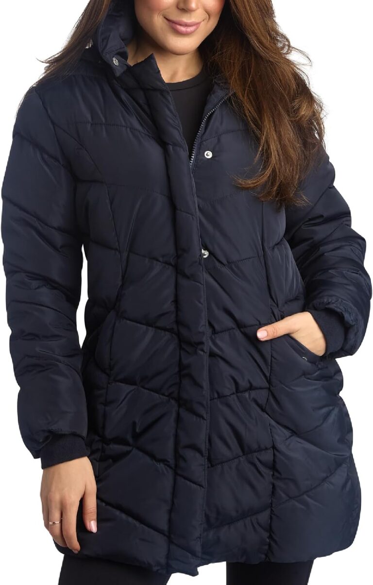 Steve Madden Womens Long Puffer Coat - Heavyweight Insulated Fall Winter Jackets for Women Windproof Long Length Bubble Parka