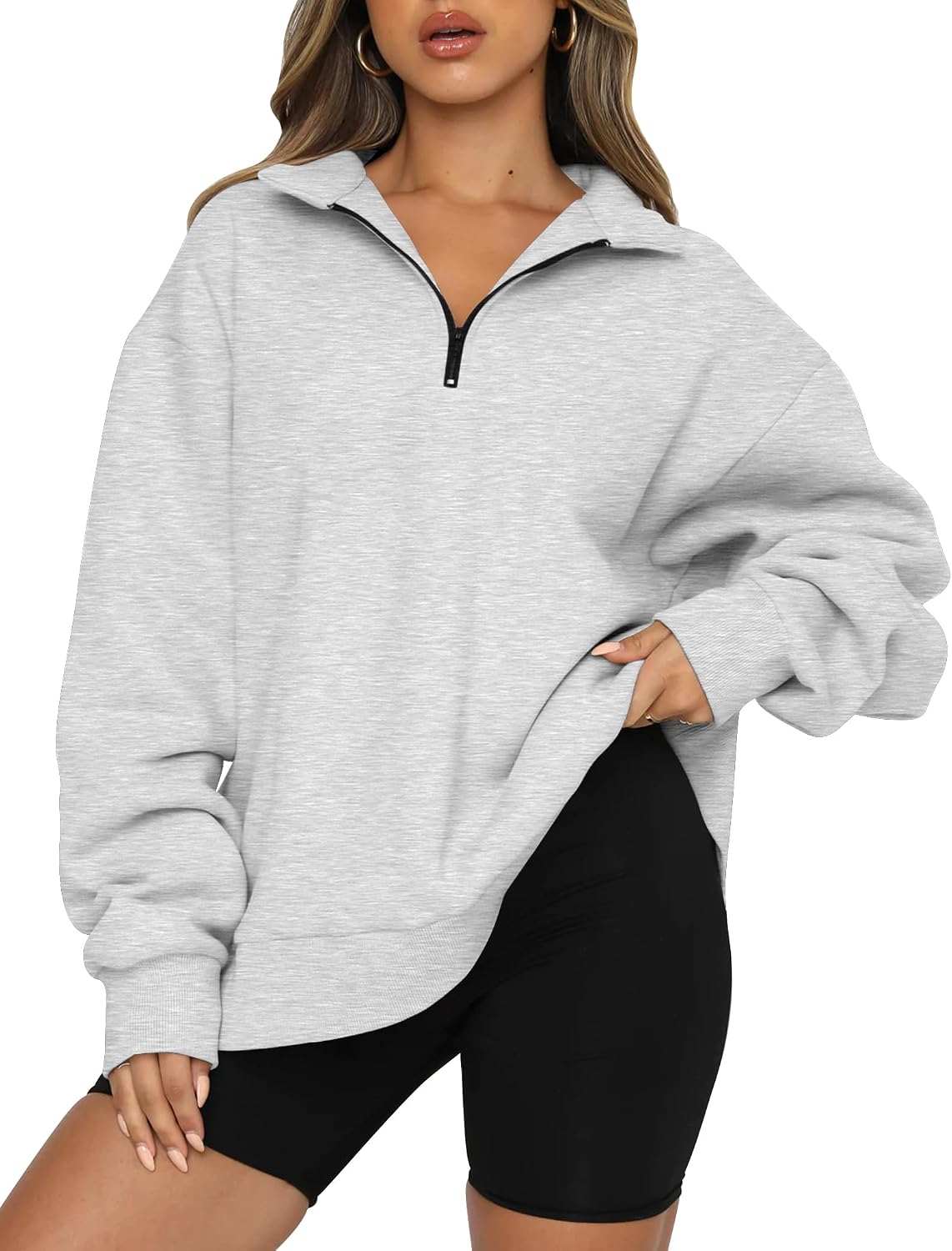 Trendy Queen Women's Oversized Half Zip Fleece Sweatshirts-Cozy Pullover, Sweaters for Fall Winter Trendy Queen Women's Oversized Half Zip Fleece Sweatshirts-Cozy Pullover, Sweaters for Fall Winter