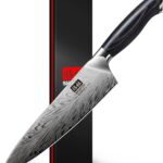 SHAN ZU Chef Knife in Powder Steel, Japanese Kitchen Knife 8 Inch, Ultra Sharp Chef's Knives, High Carbon Japanese Knives with Ergonomic Pakkawood Handle Professional Utility Knives for Meat Vegetable