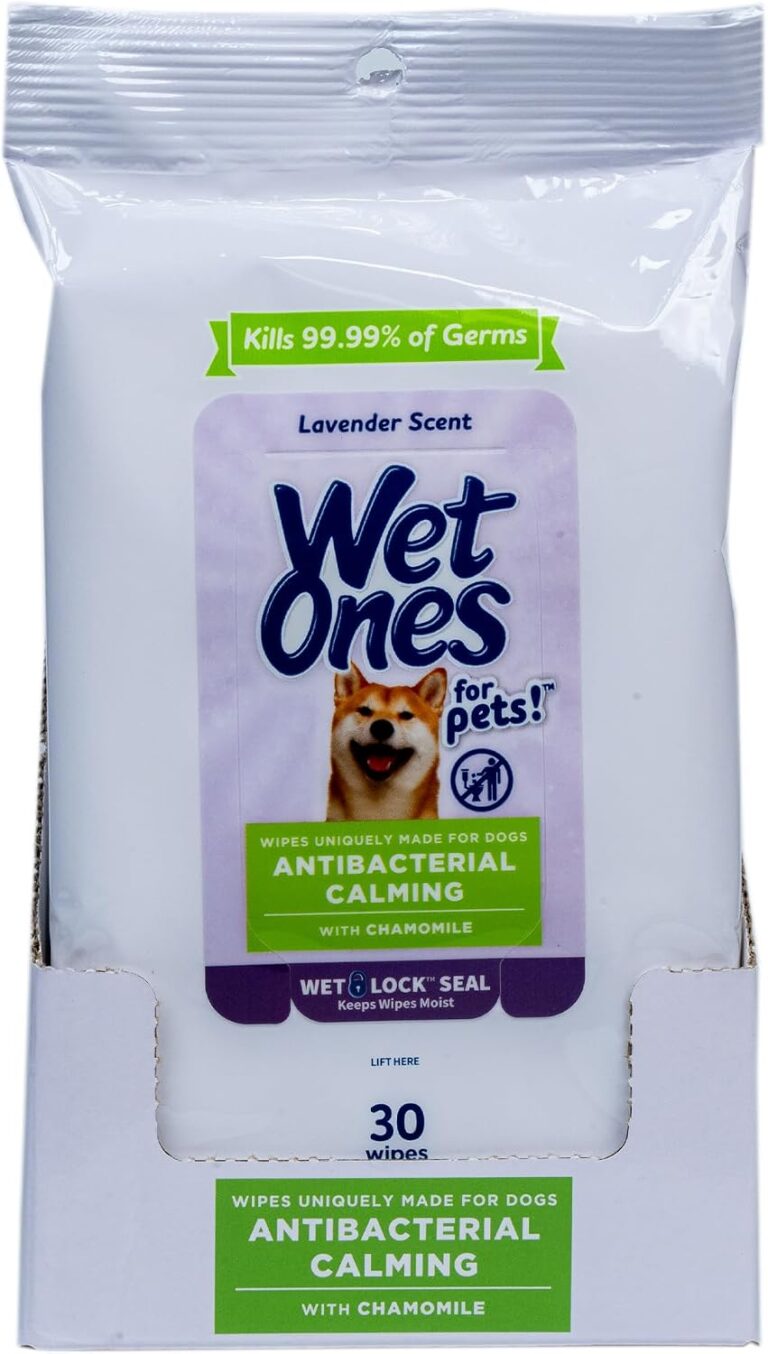 Wet Ones for Pets Antibacterial Calming Dog Wipes with Chamomile and Lavender Scent - Kills 99.99% of Germs, Durable Disposable Paw Wipes for Pets, 30 Count