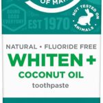 Tom's of Maine Whiten Plus Coconut Oil Fluoride Free Toothpaste, Natural Whitening Toothpaste with Coconut Oil and Plant-Based Cleansers, Whitens Without Causing Sensitivity, Gentle Mint, 4.0 Oz