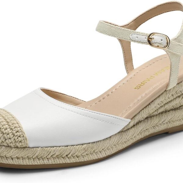 DREAM PAIRS Women's Wedge Sandals, Closed Toe Espadrilles Platform Wedge Heels with Adjustable Ankle Straps and Comfortable Cushion Insoles