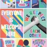 S&O Set of 8 Diversity Posters for Learning Space - Inclusion Prints & Decorations - School Counselor Office Design - Everyone is Welcome Here Sign - High School Learning Decor - Safe Space Sign
