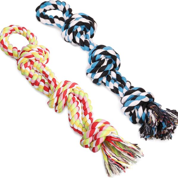 UPSKY Dog Rope Toys 2 Nearly Indestructible Pet Toys for Medium to Large Breed, Dental Cleaning Chew Toys, Dogs Tug Toy for Boredom, Teething for Aggressive Chewers