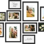 An&He 10 Pack Picture Frames Collage Wall Decor, Gallery Wall Frame Set for Wall or Tabletop Display, Multi Sizes with Two 8x10, Four 5x7, and Four 4x6 Photo Frames, Black