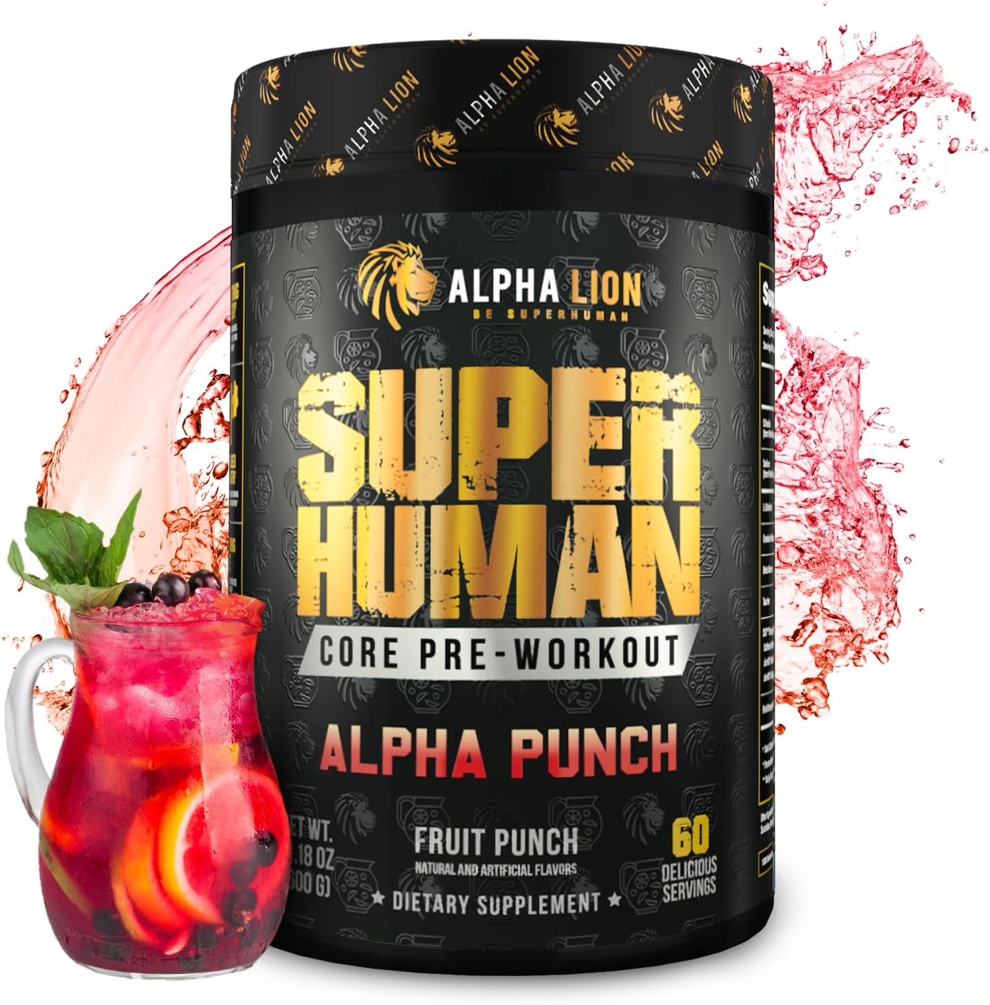 ALPHA LION Core Pre Workout Powder with Creatine for Performance, Beta Alanine for Muscle, L-Citrulline for Pump & Tri-Source Caffeine for Sustained Energy (60 Servings, Alpha Punch Flavor) ALPHA LION Core Pre Workout Powder with Creatine for Performance, Beta Alanine for Muscle, L-Citrulline for Pump & Tri-Source Caffeine for Sustained Energy (60 Servings, Alpha Punch Flavor)