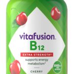 vitafusion Extra Strength Vitamin B12 Gummies, Supports Energy Metabolism and Nervous System Health Support, Gummy Vitamin Supplement for Women and Men, Cherry Flavor, 45 Day Supply, 90 Count