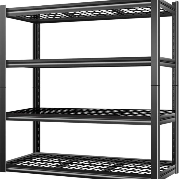 BILT HARD 4-Tier Metal Garage Storage Shelves, 46" W x 24" D x 72" H Industrial Heavy Duty Garage Shelving with Adjustable Shelf, Steel Utility Shelves for Warehouse, Workshop, Basement
