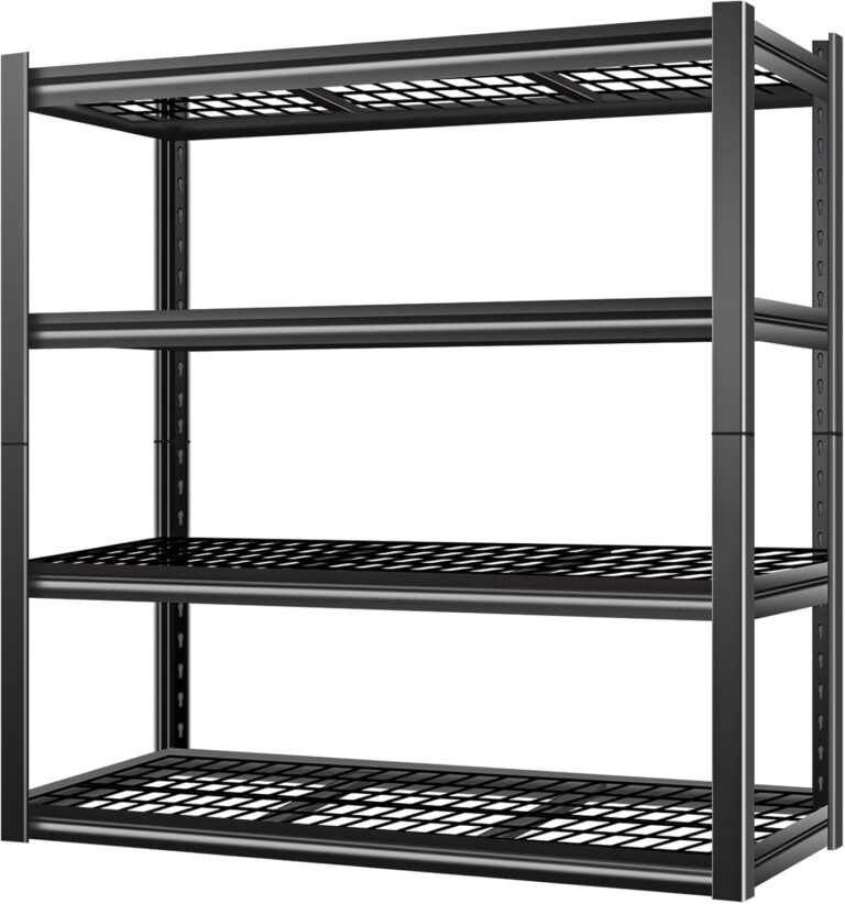BILT HARD 4-Tier Metal Garage Storage Shelves, 46" W x 24" D x 72" H Industrial Heavy Duty Garage Shelving with Adjustable Shelf, Steel Utility Shelves for Warehouse, Workshop, Basement