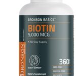 Bronson Biotin 5,000 MCG Supports Healthy Hair, Skin & Nails & Energy Production - High Potency Beauty Support - Non-GMO, 360 Vegetarian Tablets