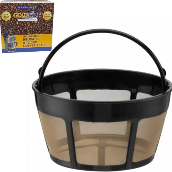 GOLDTONE Reusable 8-12 Cup Basket Coffee Filter fits Hamilton Beach Coffee Makers and Brewers. Replaces your Hamilton Beach Reusable Coffee Filter - BPA Free