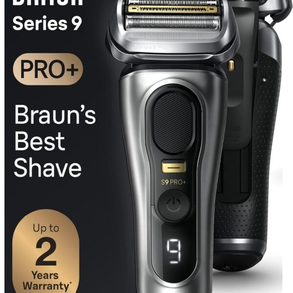 Braun Series 9 PRO+ Electric Razor for Men, 5 Pro Shave Elements & Precision Long Hair Trimmer, 6in1 SmartCare Center, Wet & Dry Electric Shaver for Smooth Skin with 60min Battery Runtime, 9517s