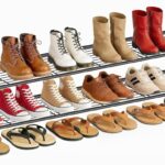 AOODA Long 2 Tier Shoe Rack for Closet Metal Wide Stackable Shoe Storage Organizer for Entryway, Bedroom, Floor, 18-Pairs Low Shoe Shelf, Black