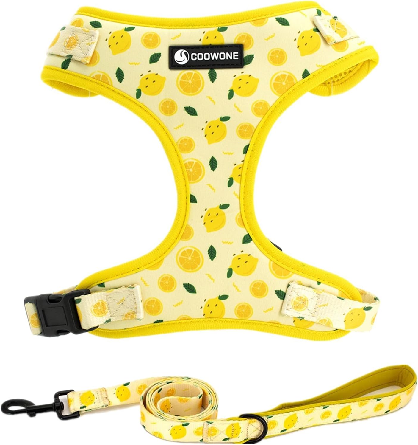Dog Harness and Leash Set, Adjustable Dog Harness, Dog Leash, No Pull No Choke Puppy Harnesses for Walking Training for Small, Medium Pet (Lemon, S(Chest 13-19", Neck 9.5-13.1")) Dog Harness and Leash Set, Adjustable Dog Harness, Dog Leash, No Pull No Choke Puppy Harnesses for Walking Training for Small, Medium Pet (Lemon, S(Chest 13-19", Neck 9.5-13.1"))
