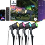 APPECK Smart Landscape Lighting Kit 24W, Color Changing Landscape Lights 4 Pack, RGBCW Outdoor Spot Lights IP65 Waterproof, for Garden Yard Pathway Holiday Decor, Compatible with Alexa