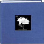 Fabric Frame Cover Photo Album 200 Pockets Hold 4x6 Photos, Sky Blue