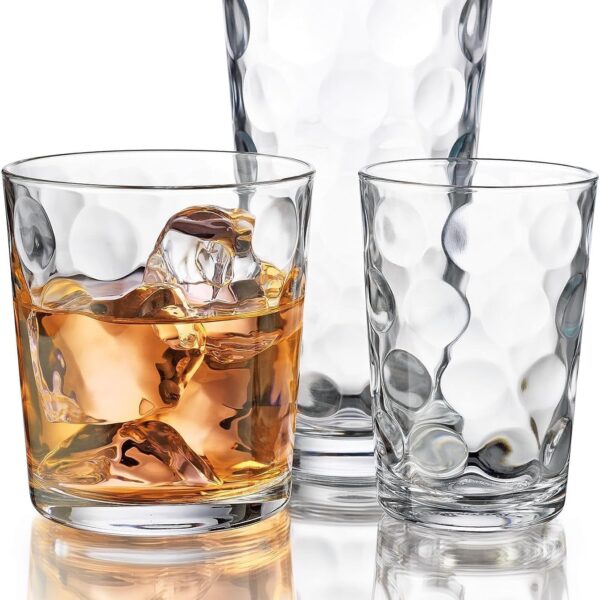 Home Essentials 12-pc Galaxy Glassware - Drinking Glasses, Mixed Drinkware Set. Highball 17 oz. Rock 13 oz. Juice 7 oz. Glass Tumblers