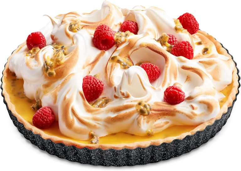 Bakken- Swiss Tart Pan  Quick Release Removable Base, Non-Stick Fluted Edge, Durable Steel - Create Perfect Pies, Fruit Tarts, and Quiches with Ease