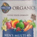 Garden of Life Organics Men 40+ Gummy Vitamins - Berry - Certified Organic, Non-GMO, Vegan, Kosher Complete Multi - Methyl B12, C & D3 - Gluten, Soy & Dairy Free, 120 Real Fruit Gummies