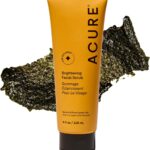 Acure Brightening Facial Scrub - Exfoliating Face Wash, Gentle Daily Scrubber & Exfoliator for Women & Men for Radiant Skin, Cleansing Wash with Sea Kelp & French Green Clay - 4 fl oz
