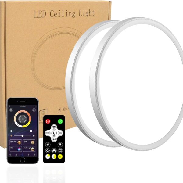 MODERN 2 Pack Dimmable LED Flush Mount Ceiling Light,12inch 28W High Bright 3100lm, Smart app Control, Super Slim Ceiling Light, LED Ceiling Light for Bedroom,Living Room, Dining Room