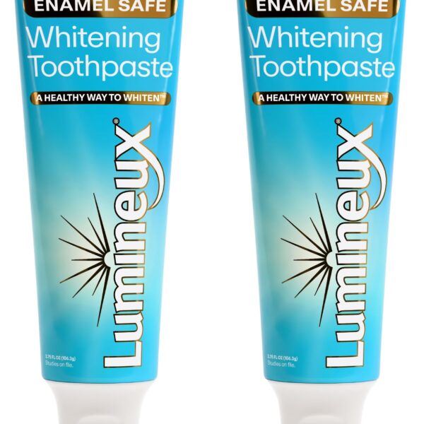 Lumineux Teeth Whitening Toothpaste 2 Pack Peroxide Free Enamel Safe for Sensitive Whiter Teeth, Fluoride Free, No Alcohol, Artificial Colors, SLS Free Dentist Formulated - 3.75 Oz