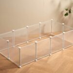 LURIVA Transparent Clear Small Animal Playpen, Guinea Pig Cages, Puppy Dog Playpen, Pet Playpen, Rabbit Bunny Indoor Fence Pen Enclosure, White Clear Plastic Playpen,12X12 Inch, 12Panels