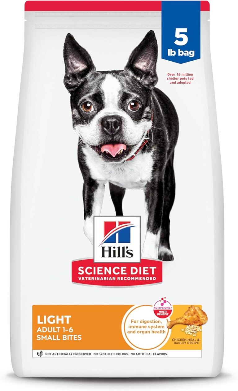 Hill's Science Diet Adult 1-6 Light Small Bites Dry Dog Food, Chicken Meal & Barley, 5 lb. Bag