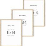 HAUS AND HUES Picture Frame, Beige Oak Wood, 11x14 inches, 3 Pack