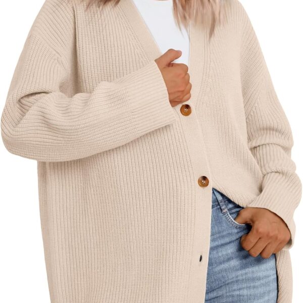 LILLUSORY Women Oversized Cardigan Sweater 2025 Fall Outfits Cloth Fashion V Neck Knit Button Front Casual Trendy Tops
