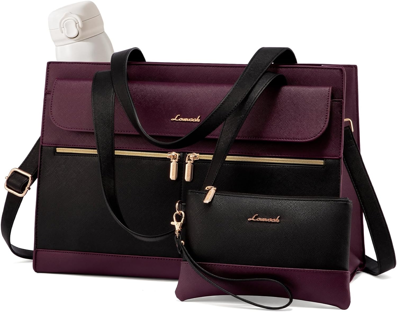 LOVEVOOK Laptop Bag for Women 15.6 Inch Tote Work Professional Leather Computer Briefcase Waterproof Handbag Shoulder Large Capacity Business Teacher Office Crossbody Purse LOVEVOOK Laptop Bag for Women 15.6 Inch Tote Work Professional Leather Computer Briefcase Waterproof Handbag Shoulder Large Capacity Business Teacher Office Crossbody Purse