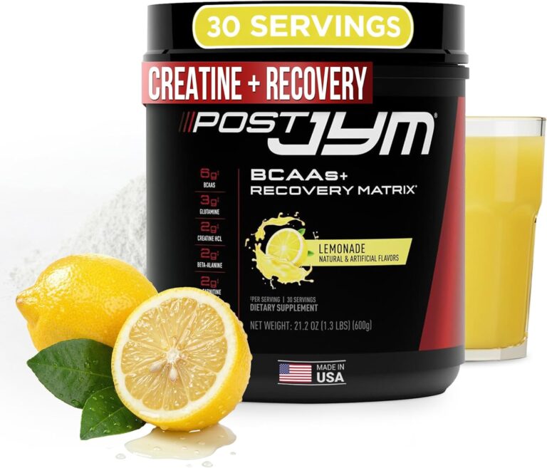 Post JYM Active Matrix Amino Recovery Powder | Pure Creatine HCL, BCAAs, Glutamine, Carnitine, Betaine, Taurine for Maximum Strength, Repair, Definition, Performance | Lemonade Flavor 30 Servings