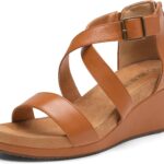 DREAM PAIRS Women's Open Toe Buckle Ankle Strap Summer Platform Wedge Sandals