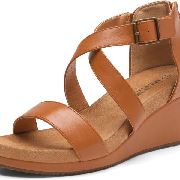 DREAM PAIRS Women's Open Toe Buckle Ankle Strap Summer Platform Wedge Sandals